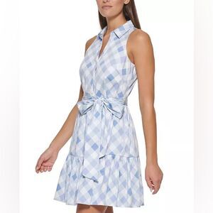NWOT Tommy Hilfiger Gingham Print Belted Dress sz 14